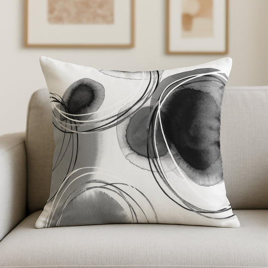Throw Pillow with Sewn-In Insert | Abstract Design