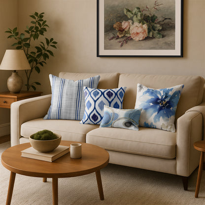 Throw Pillow with Sewn-In Insert | Stripes