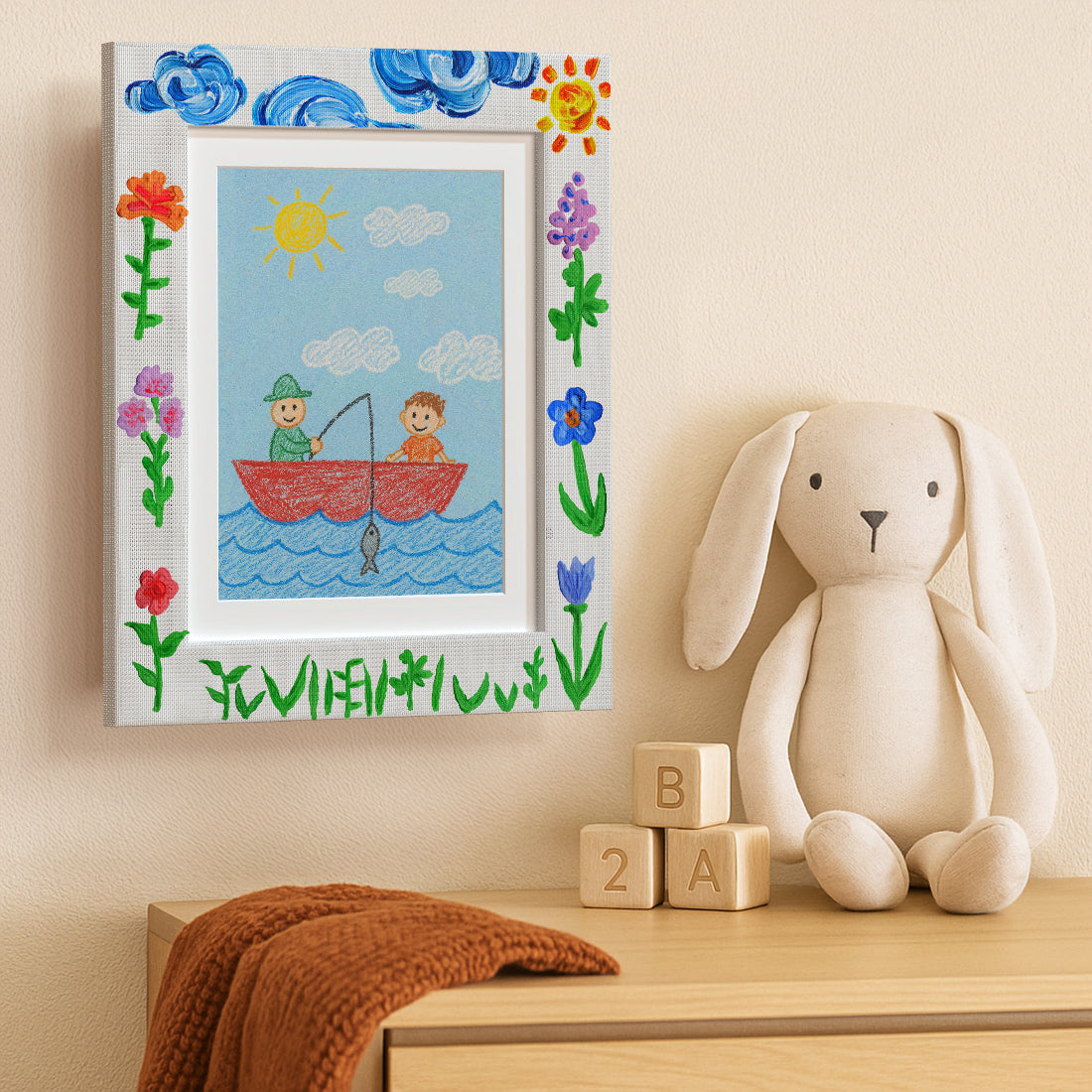 Canvas Kids Art Frame with DIY Frame Border