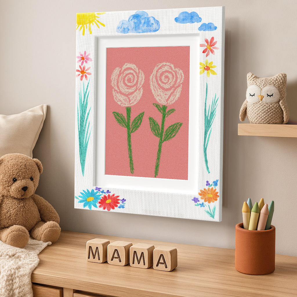 Canvas Kids Art Frame with DIY Frame Border