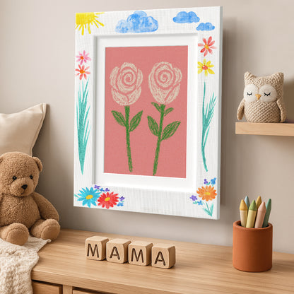 Canvas Kids Art Frame with DIY Frame Border