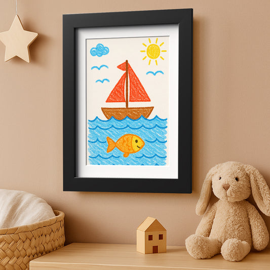 Americanflat Kids Art Frame with Mat | Holds up to 100 Artworks