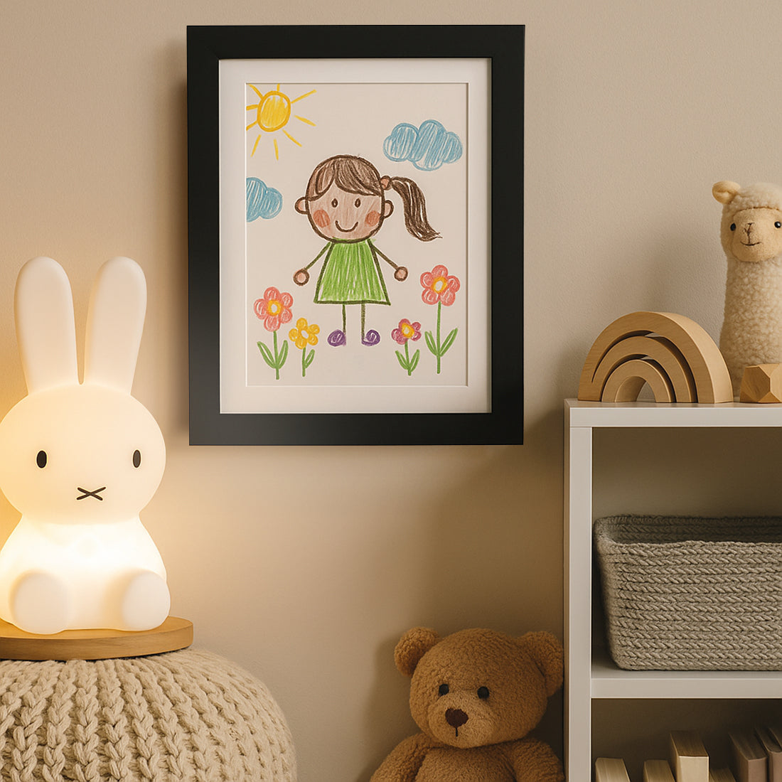 Americanflat Kids Art Frame with Mat | Holds up to 100 Artworks
