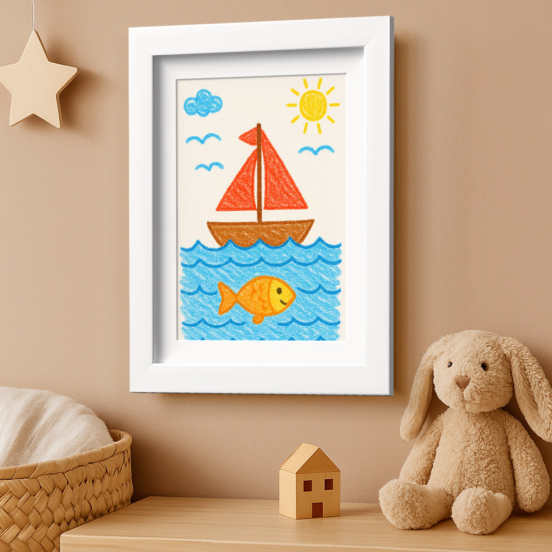 Americanflat Kids Art Frame with Mat | Holds up to 100 Artworks