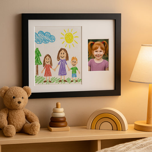 Americanflat Kids Art Frame with Two Openings | Includes Storage
