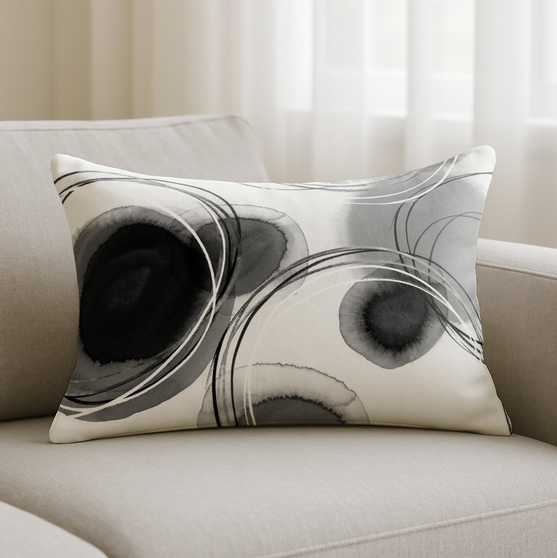 Throw Pillow with Sewn-In Insert Abstract Design – Americanflat