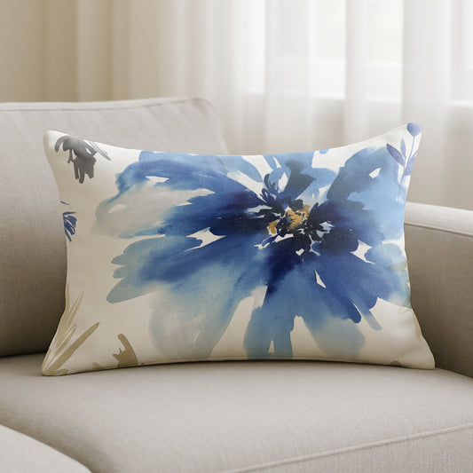 Throw Pillow with Sewn-In Insert | Floral Design