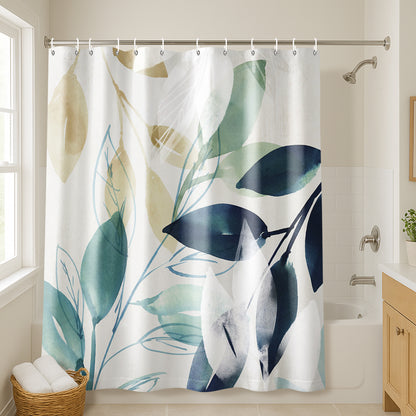 71x74 Shower Curtain with 12 Metal Grommets | Green Sleeves