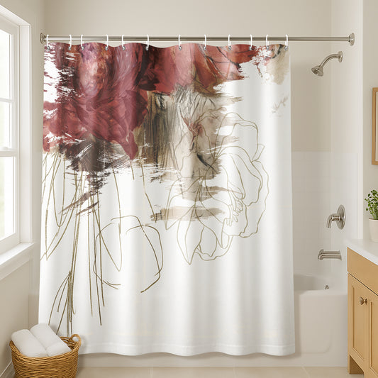 71x74 Shower Curtain with 12 Metal Grommets | Crimson Lust