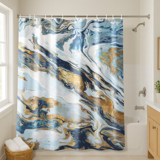 71x74 Abstract Shower Curtain with 12 Metal Grommets | Space Giant