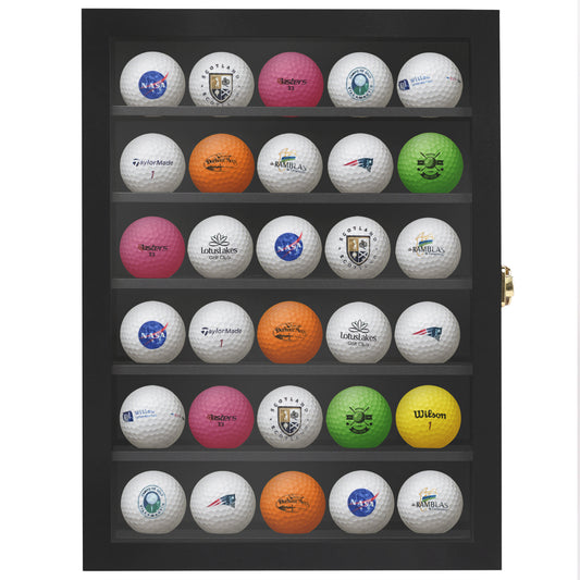 Golf Ball Display Case for 30 Golf Balls | Black