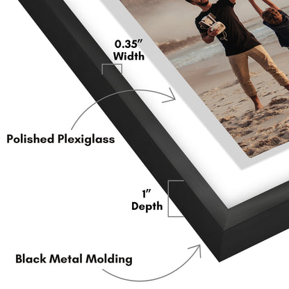 Americanflat Floating Aluminum & Plexiglass Picture Frame - 2 Pack