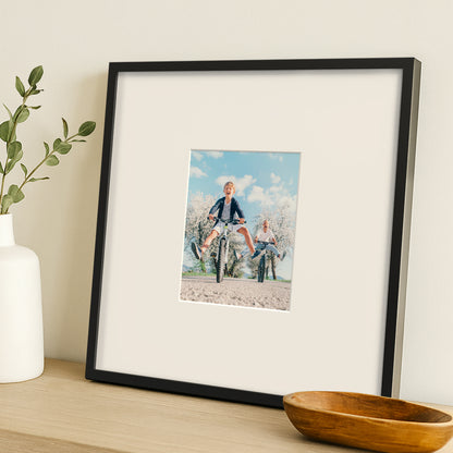 Americanflat 20x20 Picture Frame with Mat | Set of 3 | Black Slim Molding