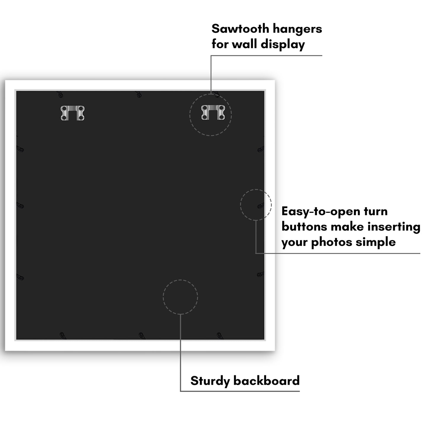 20x20 | Collage Picture Frame | Fits One 8x10, Four 5x5, and Six 4x6 Photos or One 20x20 Photo | Americanflat