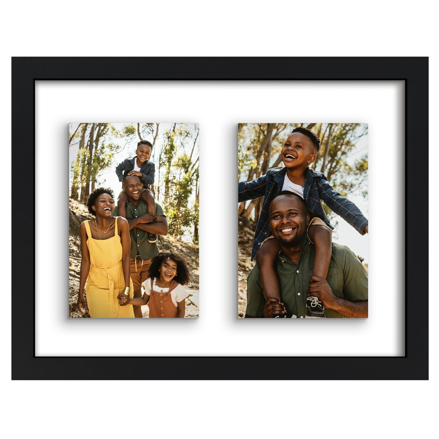 Americanflat Floating Collage Frame - Display Two 4x6 Photos - 9x12