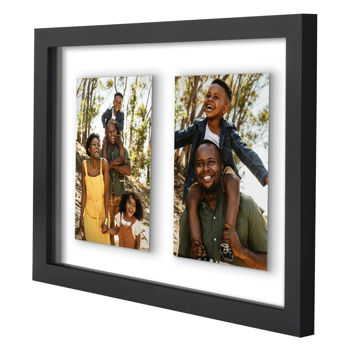 Americanflat Floating Collage Frame - Display Two 4x6 Photos - 9x12