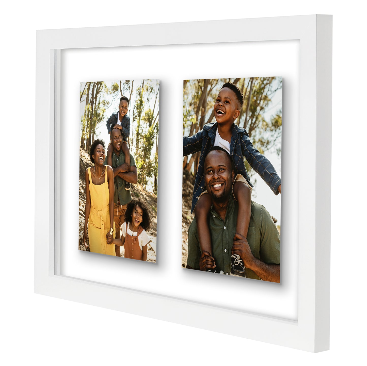 Americanflat Floating Collage Frame - Display Two 4x6 Photos - 9x12