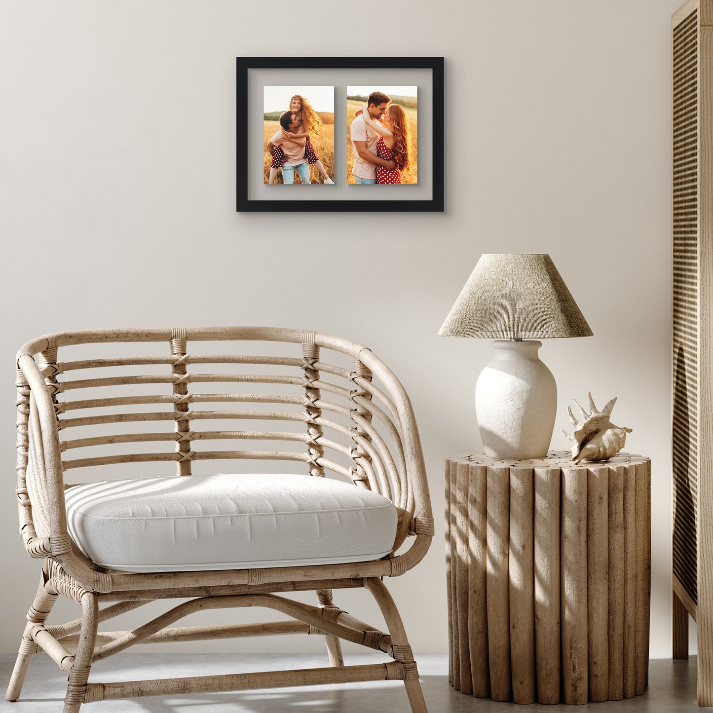 Americanflat Floating Collage Frame - Display Two 4x6 Photos - 9x12