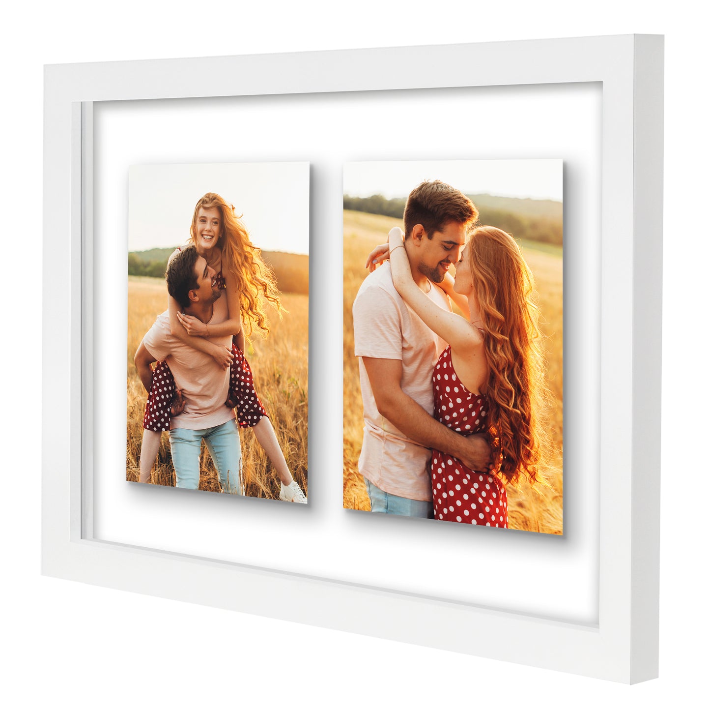 Americanflat Floating Collage Frame - Display Two 4x6 Photos - 9x12