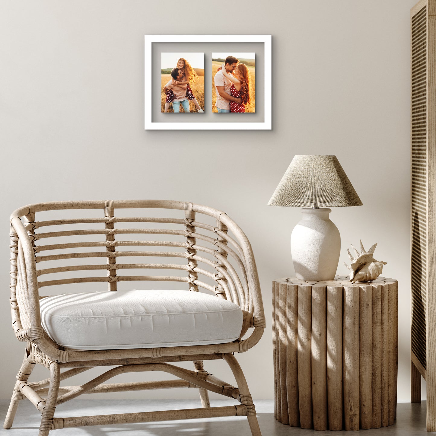 Americanflat Floating Collage Frame - Display Two 4x6 Photos - 9x12