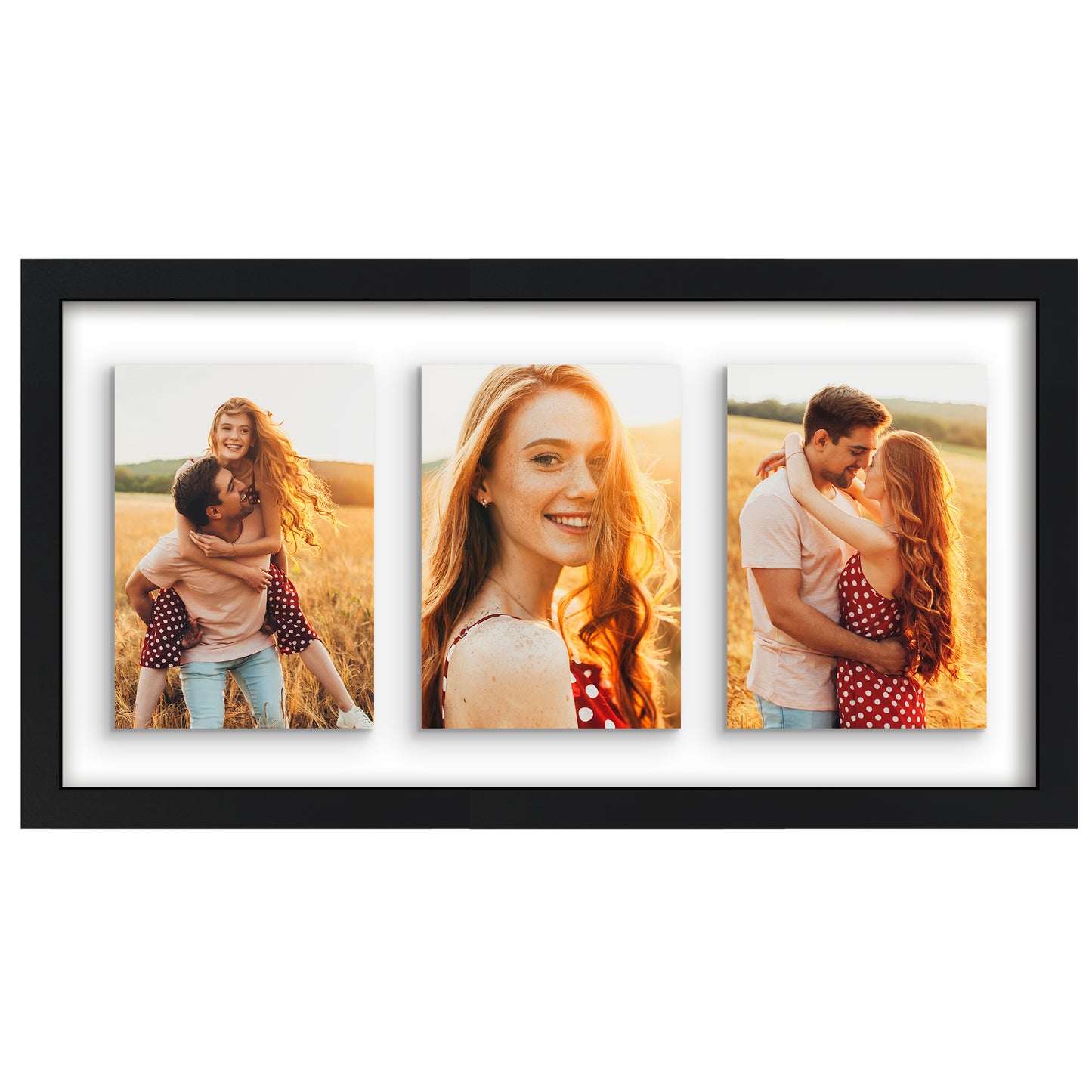 Americanflat Floating Collage Frame - Display Two 4x6 Photos - 9x12