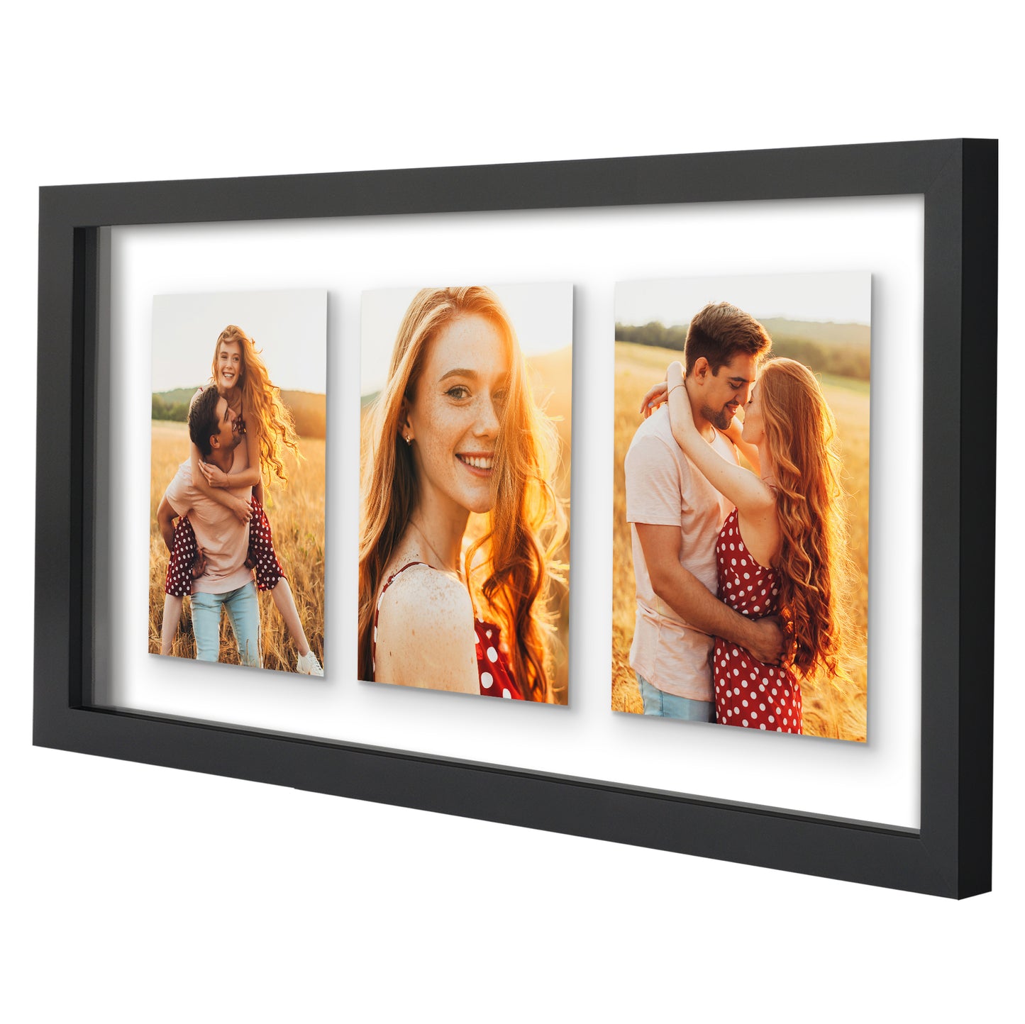 Americanflat Floating Collage Frame - Display Two 4x6 Photos - 9x12