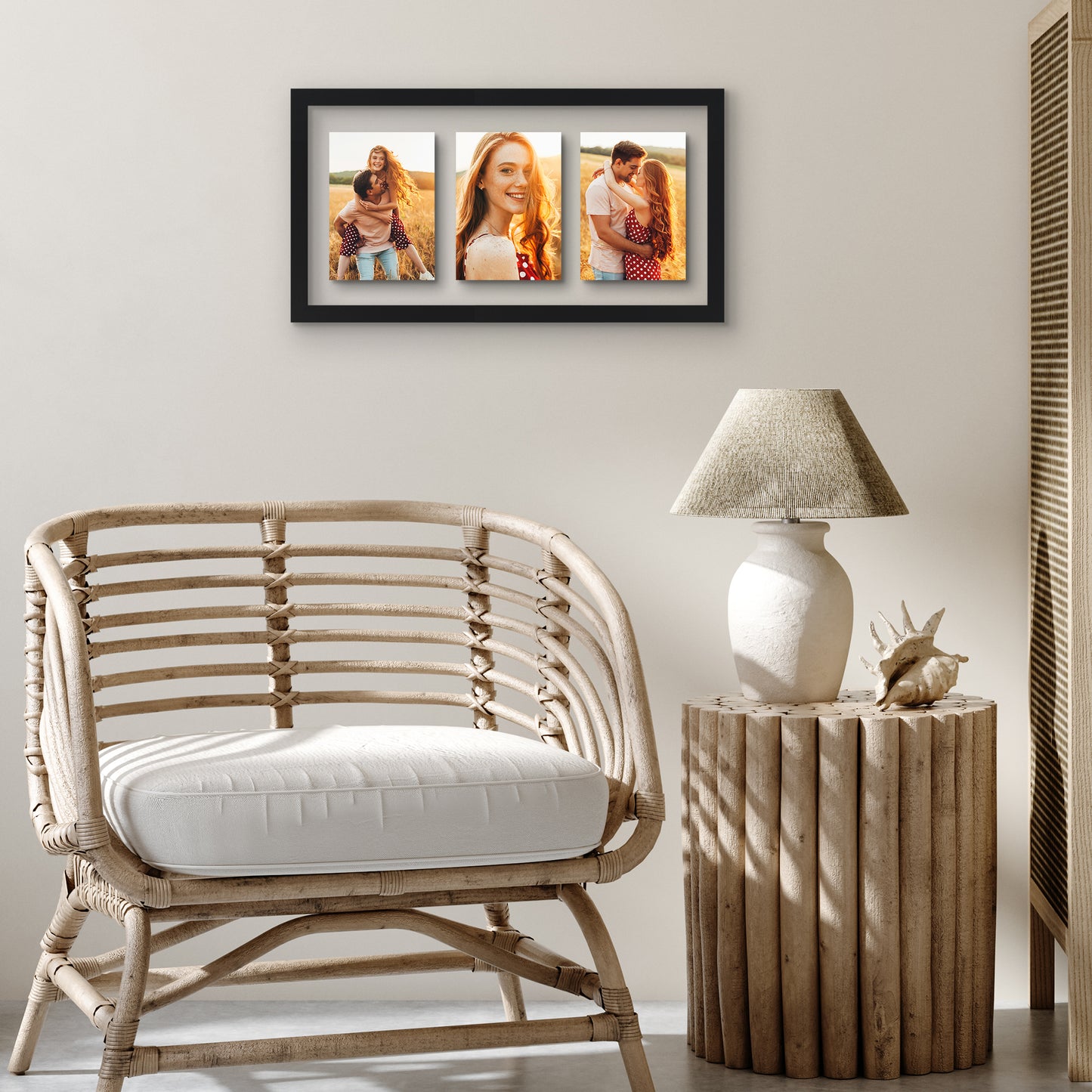 Americanflat Floating Collage Frame - Display Two 4x6 Photos - 9x12