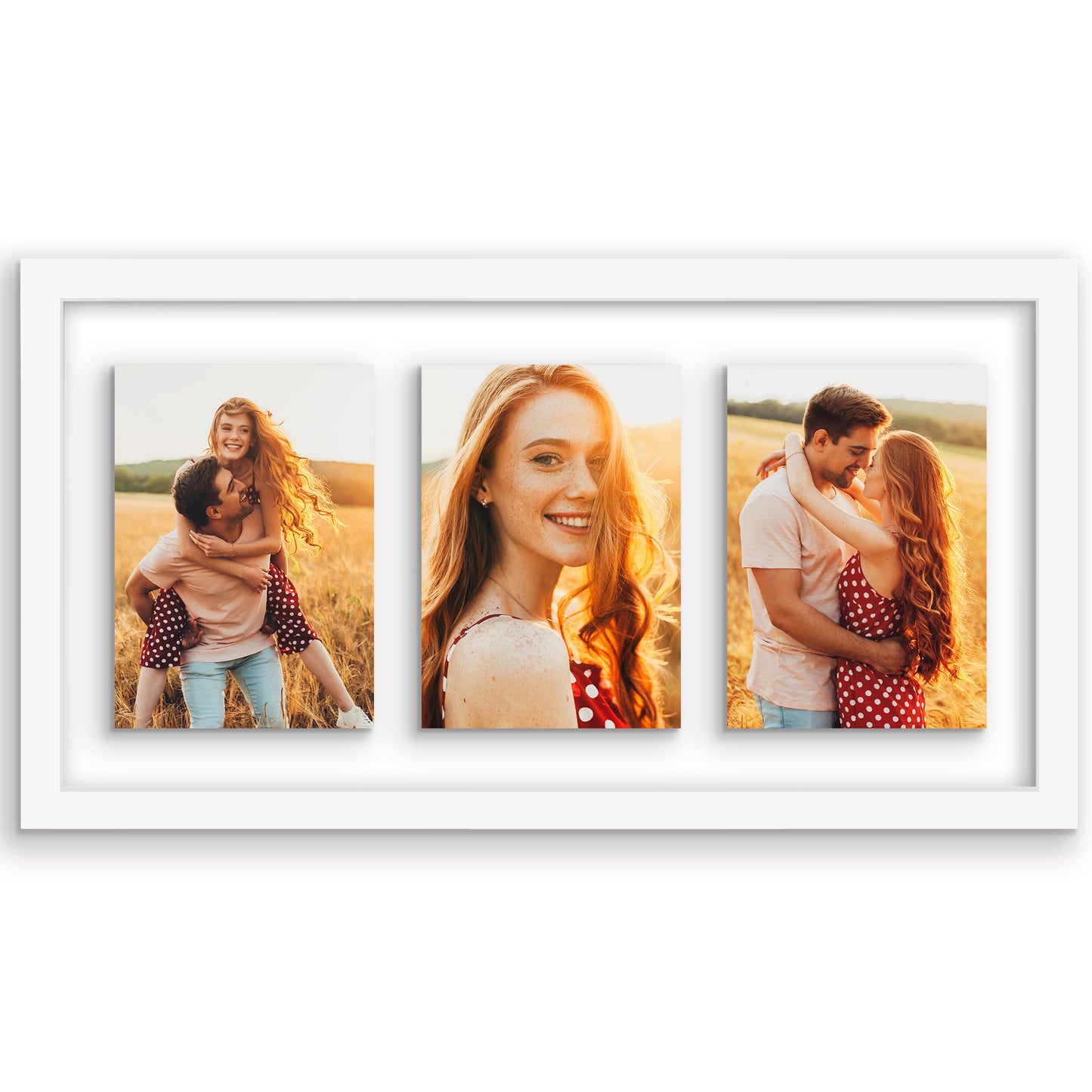 Americanflat Floating Collage Frame - Display Two 4x6 Photos - 9x12