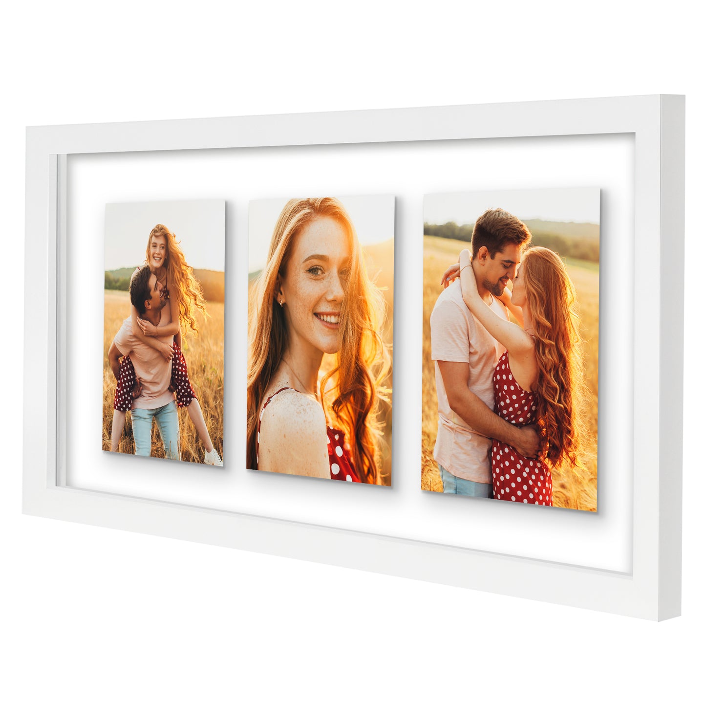 Americanflat Floating Collage Frame - Display Two 4x6 Photos - 9x12