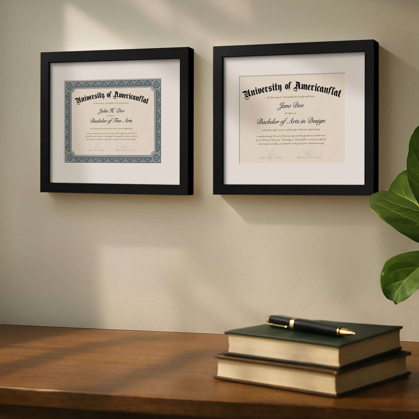 Americanflat 11x14 Diploma Frame with Mat | Set of 2 | Shatter-Resistant Glass
