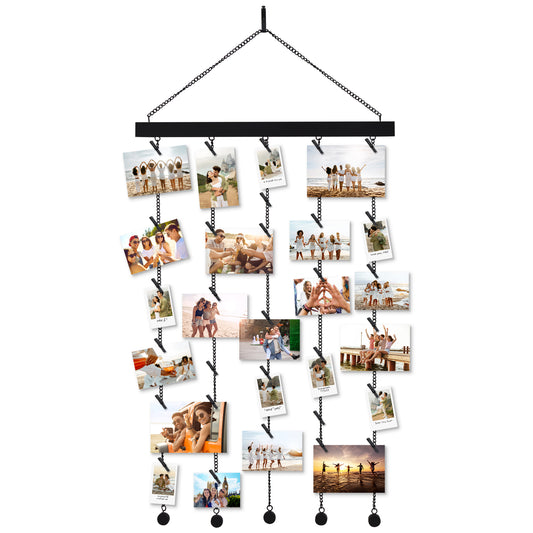 Americanflat Hanging Photo Display with Clips - Wall Decor for Bedroom or Dorm