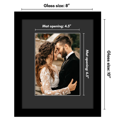 Americanflat Black Picture Frame - Classic Molding with Black Mat and White Trim
