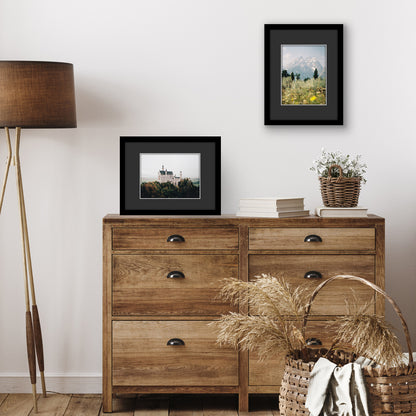 Americanflat Black Picture Frame - Classic Molding with Black Mat and White Trim