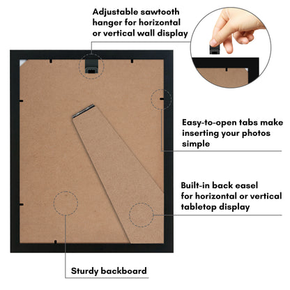 Americanflat Black Picture Frame - Classic Molding with Black Mat and White Trim