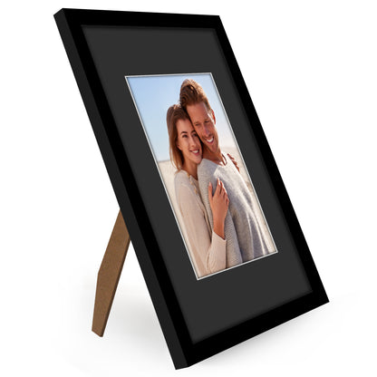Americanflat Black Picture Frame - Classic Molding with Black Mat and White Trim