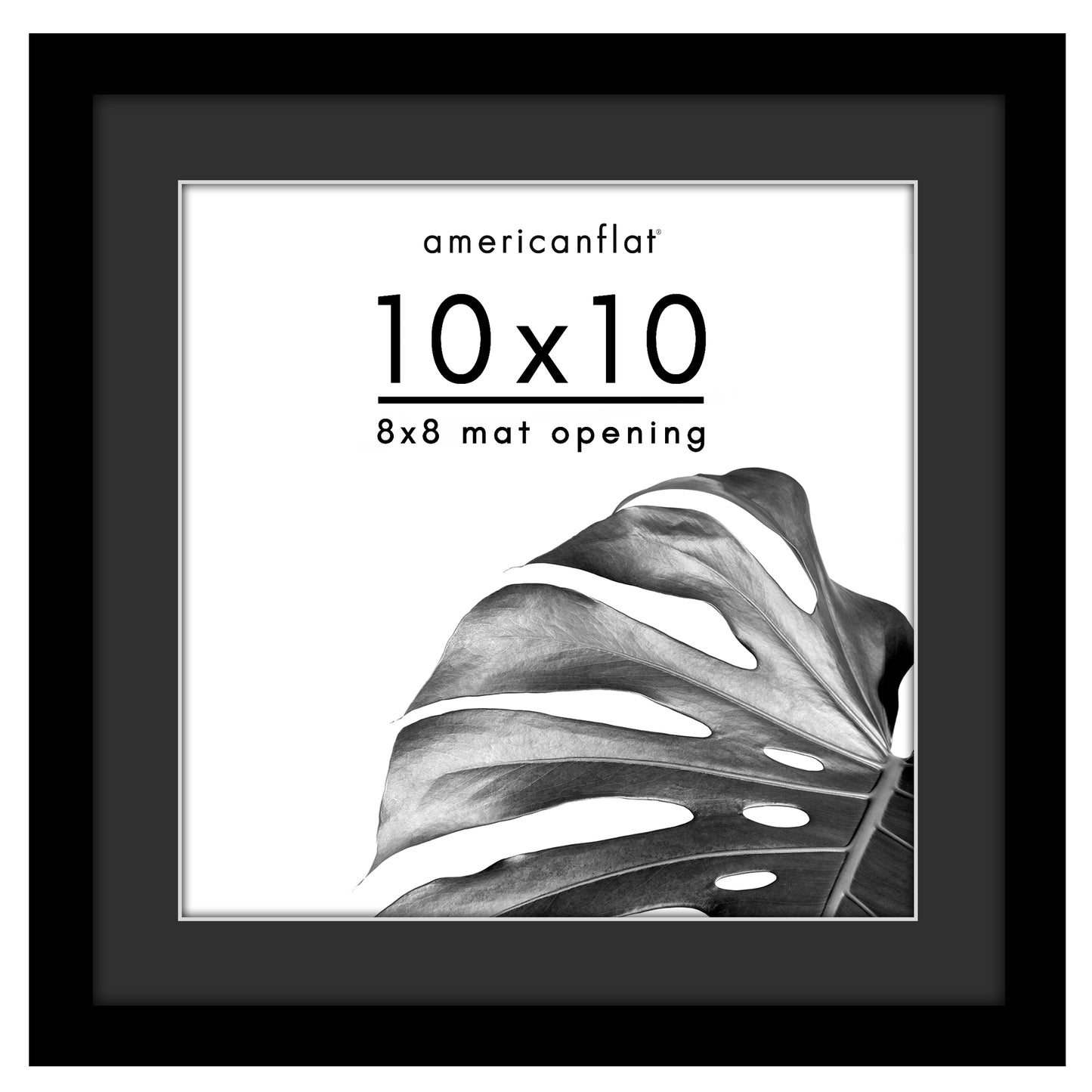 Americanflat Black Picture Frame - Classic Molding with Black Mat and White Trim