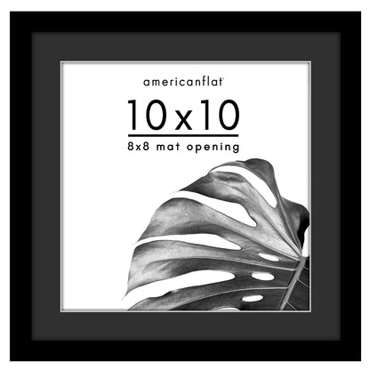 Americanflat Black Picture Frame - Classic Molding with Black Mat and White Trim