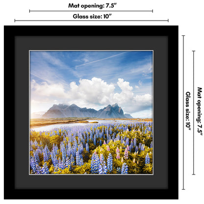 Americanflat Black Picture Frame - Classic Molding with Black Mat and White Trim