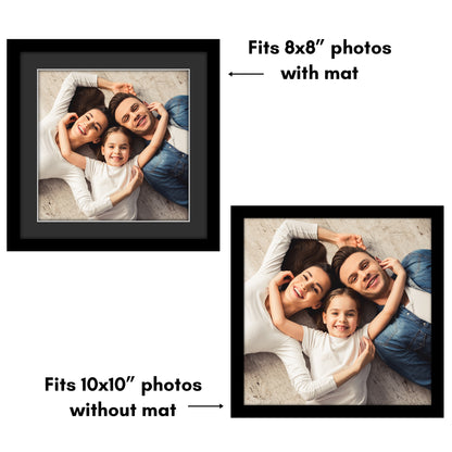 Americanflat Black Picture Frame - Classic Molding with Black Mat and White Trim