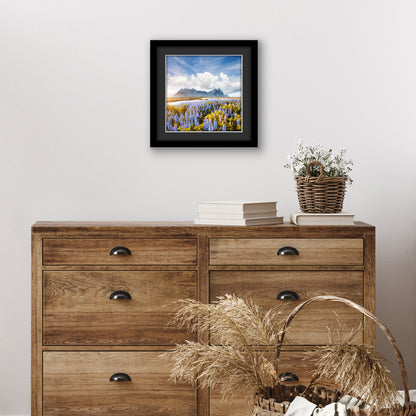 Americanflat Black Picture Frame - Classic Molding with Black Mat and White Trim