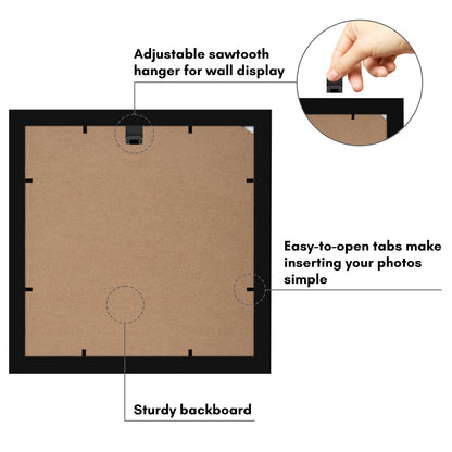 Americanflat Black Picture Frame - Classic Molding with Black Mat and White Trim
