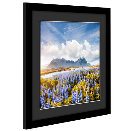 Americanflat Black Picture Frame - Classic Molding with Black Mat and White Trim