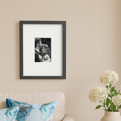 Americanflat Picture Frame with Mat | Shatter-Resistant Glass | Classic Molding