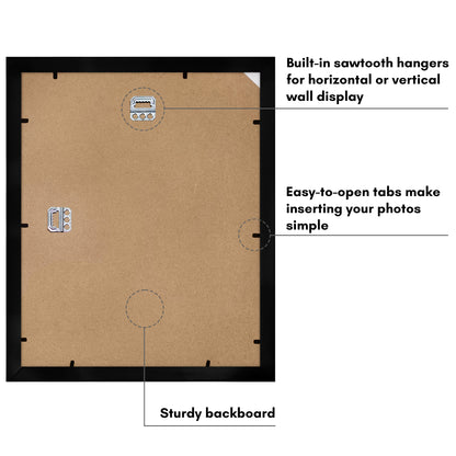 Americanflat Black Picture Frame - Classic Molding with Black Mat and White Trim