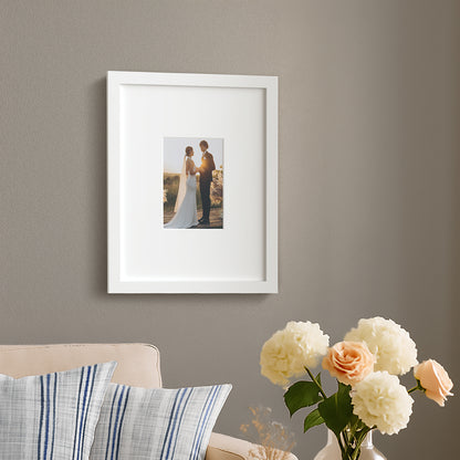Americanflat Picture Frame with Mat | Shatter-Resistant Glass | Classic Molding