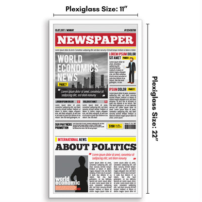 Americanflat Newspaper Frame - 11x22 Plexiglass Cover