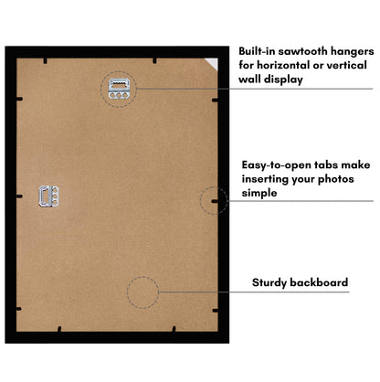 Americanflat Black Picture Frame - Classic Molding with Black Mat and White Trim