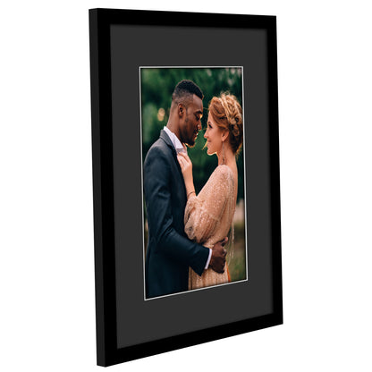 Americanflat Black Picture Frame - Classic Molding with Black Mat and White Trim