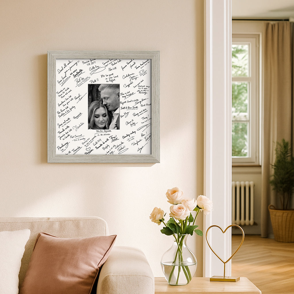 Americanflat Wedding Signature Frame with Mat | Classic Molding