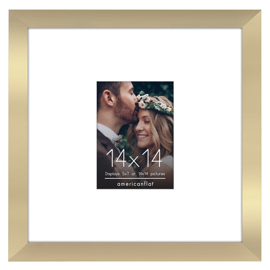 Americanflat 14x14 Wedding Signature Picture Frame - 5x7 Picture Frame with or 14x14 Frame without Mat - Shatter Resistant Wedding Photo Frame
